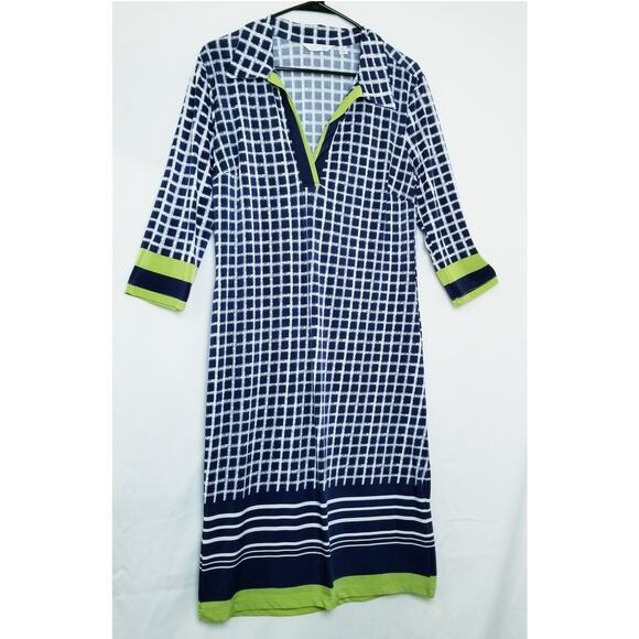 Mlle Gabrielle Career Casual Sheath Multicolor Knee Length Dress 3/4 Sleeve Sz M - Picture 1 of 9